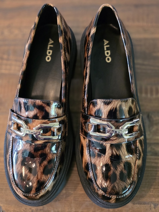 Aldo Leopard Print Patent Loafers in Brown and Black main image 10